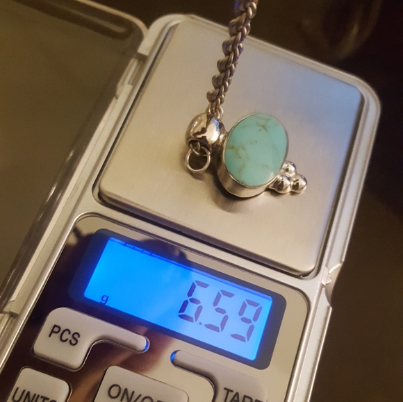 Sterling Silver Gold Matrix Turquoise Pendant & Rope Chain 💎 ATI Mexico MCM - Picture 13 of 15